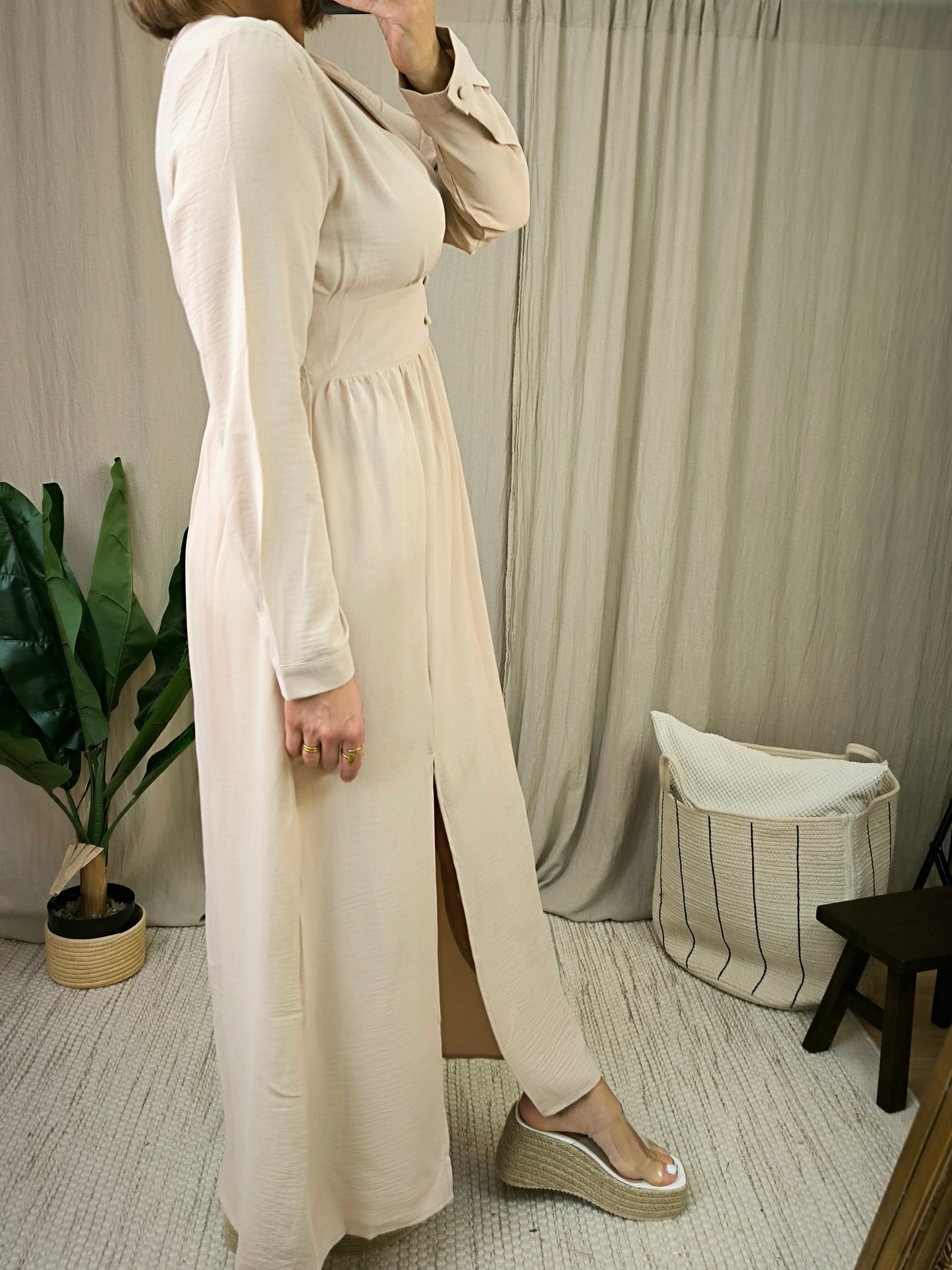 Robe longue beige | Addict showroom