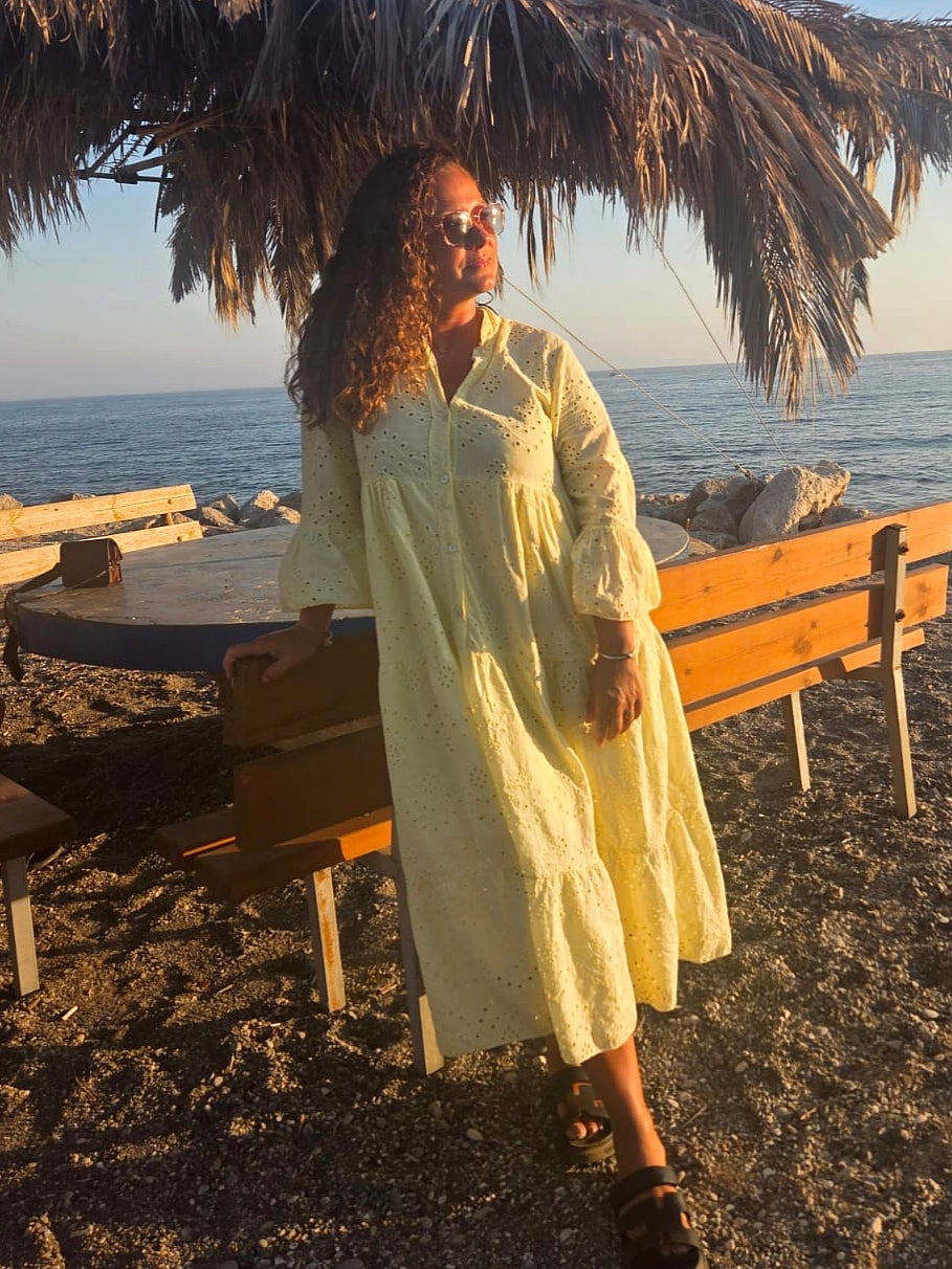 فستان مطرز باللغة الإنجليزية 