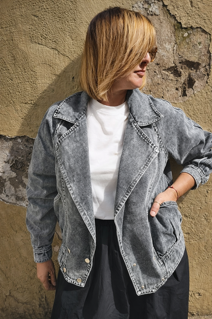 Veste jean grise