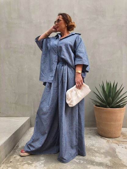 Ensemble rayé bleu